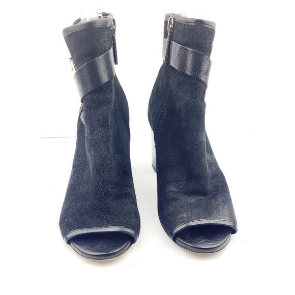 Donald J Pliner Open Toe Block Heel Suede Boots - Size 7 - Picture 2 of 8